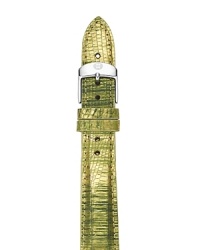 Let Michele's exotically embossed leather watch strap give your classic chronograph a hit of modern attitude, accented by a bold silver buckle. It's an instant style status update. Let Michele's exotically embossed leather watch strap give your classic chronograph a hit of modern attitude, accented by a bold silver buckle. It's an instant style status update.