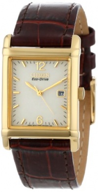 Citizen Men's BW0072-07P Eco-Drive Gold-Tone Leather Watch Citizen Men's BW0072-07P Eco-Drive Gold-Tone Leather Watch