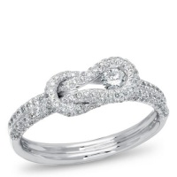 Love Knot, 14K White Gold Diamond Knot ring, 3/4 ctw. Love Knot, 14K White Gold Diamond Knot ring, 3/4 ctw.