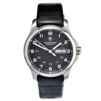 Victorinox Swiss Army Men's 241549.1 Leather Officers Quartz Analog Grey Dial Watch Victorinox Swiss Army Men's 241549.1 Leather Officers Quartz Analog Grey Dial Watch