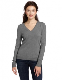 Christopher Fischer Women's 100% Cashmere V-Neck Button Cuff Detail Sweater Christopher Fischer Women's 100% Cashmere V-Neck Button Cuff Detail Sweater