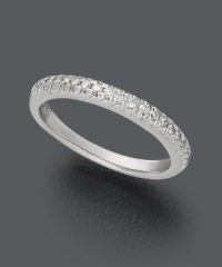 Seamless sparkle. X3's thin wedding band highlights round-cut diamonds (1/2 ct. t.w.) set in 18k white gold. Seamless sparkle. X3's thin wedding band highlights round-cut diamonds (1/2 ct. t.w.) set in 18k white gold.