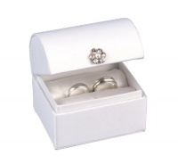 Hortense B. Hewitt Wedding Accessories White Satin Treasure Chest Ring Box Hortense B. Hewitt Wedding Accessories White Satin Treasure Chest Ring Box