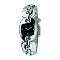 Gucci Women's YA121503 Marina Chain Small Steel Bangle Black Dial Diamonds Watch Gucci Women's YA121503 Marina Chain Small Steel Bangle Black Dial Diamonds Watch