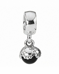 Dangling charms evoke classic vintage-inspired style. This elegant PANDORA charm features an onyx bead with sterling silver cap. Dangling charms evoke classic vintage-inspired style. This elegant PANDORA charm features an onyx bead with sterling silver cap.