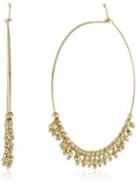 Mizuki 14k Gold Bead Fringe Hoop Earrings Mizuki 14k Gold Bead Fringe Hoop Earrings