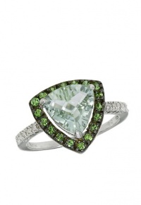 Effy Jewlery 14K White Gold Green Amethyst & Diamond Ring, 3.0 TCW Ring size 7 Effy Jewlery 14K White Gold Green Amethyst & Diamond Ring, 3.0 TCW Ring size 7