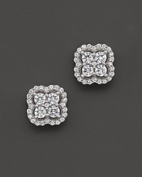 Diamond clover earrings in white gold. Diamond clover earrings in white gold.