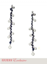 GUESS Glass Pearl Drop Earrings, SILVER GUESS Glass Pearl Drop Earrings, SILVER