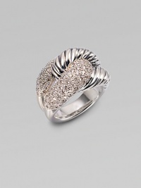 From the Rio Knot Collection. A loop of pavé diamonds weaves through a sterling silver cable in a bold yet graceful knot design. Diamonds, 1.0 tcw Sterling silver Width, about ½ Imported From the Rio Knot Collection. A loop of pavé diamonds weaves through a sterling silver cable in a bold yet graceful knot design. Diamonds, 1.0 tcw Sterling silver Width, about ½ Imported