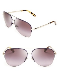 These RALPH Ralph Lauren Top Bar aviator sunnies get top marks for their colorful point-of-view, with eye-catching, watercolor-effect arms. These RALPH Ralph Lauren Top Bar aviator sunnies get top marks for their colorful point-of-view, with eye-catching, watercolor-effect arms.