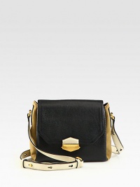 This petite, boxy style features a mix of pebbled leather and soft suede in a colorblocked design.Adjustable shoulder strap, 13-22 dropPush-lock flap closureOne inside zip pocketTwo inside open pocketsFully lined7¾W X 7H X 3¾DImported This petite, boxy style features a mix of pebbled leather and soft suede in a colorblocked design.Adjustable shoulder strap, 13-22 dropPush-lock flap closureOne inside zip pocketTwo inside open pocketsFully lined7¾W X 7H X 3¾DImported