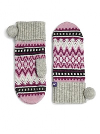 Keep your hands cozy and stylish with this luxurious merino lambswool blend, updated with Fair Isle pattern.Ribbed bottom with pompom 84% merino lambswool/9% angora/5% nylon/2% cashmere Hand wash or dry clean Imported Keep your hands cozy and stylish with this luxurious merino lambswool blend, updated with Fair Isle pattern.Ribbed bottom with pompom 84% merino lambswool/9% angora/5% nylon/2% cashmere Hand wash or dry clean Imported