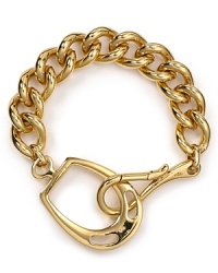 Nod to an equestrian-inspired aesthetic with this gold-plated bracelet from Lauren Ralph Lauren. It's a timeless piece that makes an effortless match with almost anything in your closet. Nod to an equestrian-inspired aesthetic with this gold-plated bracelet from Lauren Ralph Lauren. It's a timeless piece that makes an effortless match with almost anything in your closet.