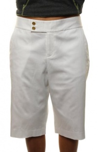 Lauren Green Label By Ralph Lauren Women's Gold Button Bermuda Shorts White-Size 12 Lauren Green Label By Ralph Lauren Women's Gold Button Bermuda Shorts White-Size 12
