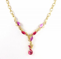 Charter Club Necklace, Gold-Tone with Pink Crystals Y-Necklace Charter Club Necklace, Gold-Tone with Pink Crystals Y-Necklace