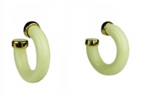 Kenneth Jay Lane Womens Ivory End Capped Small Hoop Earrings Kenneth Jay Lane Womens Ivory End Capped Small Hoop Earrings