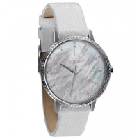 Nixon Kensington Leather Watch - Women's Crystal/White Snake, One Size Nixon Kensington Leather Watch - Women's Crystal/White Snake, One Size