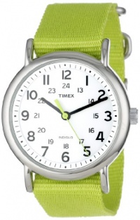 Timex Unisex T2P1459J Weekender Bright Green Slip Thru Nylon Strap Watch Timex Unisex T2P1459J Weekender Bright Green Slip Thru Nylon Strap Watch