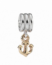 Anchors away! This nautical charm from PANDORA perfectly balances 14K gold with shiny sterling silver. Anchors away! This nautical charm from PANDORA perfectly balances 14K gold with shiny sterling silver.