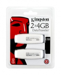 Kingston Digital DataTraveler Generation 3 - 4 GB USB 2.0 Flash Drive - DTIG3/4GBZ-2P (2 Pack) Kingston Digital DataTraveler Generation 3 - 4 GB USB 2.0 Flash Drive - DTIG3/4GBZ-2P (2 Pack)