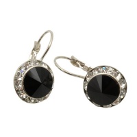 Jet Black 15mm Crystal Drop Earrings Made With Swarovski Elements Jet Black 15mm Crystal Drop Earrings Made With Swarovski Elements