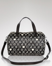 The fashion pack will love MARC BY MARC JACOBS latest logo-splashed carryall. In a cool shape with the brand's quirky cool stamp, it's already a hit print. The fashion pack will love MARC BY MARC JACOBS latest logo-splashed carryall. In a cool shape with the brand's quirky cool stamp, it's already a hit print.