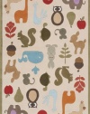 Area Rug 2x3 Rectangle Kids Ivory Color - Momeni Lil Mo Whimsy Rug from RugPal