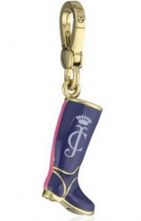 Juicy Couture Charm Navy Blue Rainboot Boot w Pink Stripe Gold Charm YJRU5974 Juicy Couture Charm Navy Blue Rainboot Boot w Pink Stripe Gold Charm YJRU5974