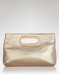 Give your style a hit of shine with this metallic leather clutch from MICHAEL Michael Kors. In a sleek handheld shape, it's right for a night of dinner, dancing and dazzling. Give your style a hit of shine with this metallic leather clutch from MICHAEL Michael Kors. In a sleek handheld shape, it's right for a night of dinner, dancing and dazzling.