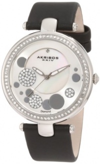Akribos XXIV Women's AKR434BK Diamond Silver Sunray Diamond Dial Quartz Strap Watch Akribos XXIV Women's AKR434BK Diamond Silver Sunray Diamond Dial Quartz Strap Watch