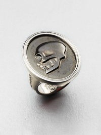 A twist on a classic cameo design, this chic style features a skull impression. BrassWidth, about .78Imported A twist on a classic cameo design, this chic style features a skull impression. BrassWidth, about .78Imported