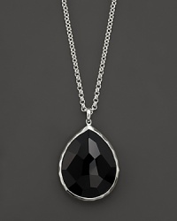 From the Silver collection, large teardrop pendant in onyx. Designed by Ippolita. From the Silver collection, large teardrop pendant in onyx. Designed by Ippolita.