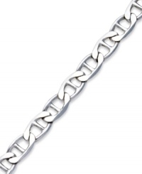 Add a sophisticated chain for timeless appeal. This men's marine chain bracelet is crafted in sterling silver. Approximate length: 8-1/2 inches. Add a sophisticated chain for timeless appeal. This men's marine chain bracelet is crafted in sterling silver. Approximate length: 8-1/2 inches.