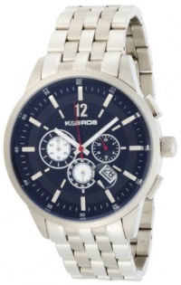 K&BROS Men's 9461-1 Steel Chronograph Silver-tone Bracelet Black Dial Watch K&BROS Men's 9461-1 Steel Chronograph Silver-tone Bracelet Black Dial Watch