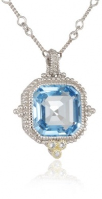Judith Ripka Estate Estate Ascher Cut Stone Blue Topaz Pendant Necklace Judith Ripka Estate Estate Ascher Cut Stone Blue Topaz Pendant Necklace
