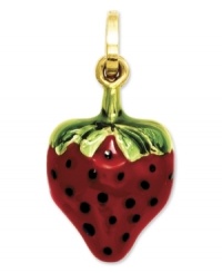 Sweet and stylish! This brightly-colored red and green enamel strawberry charm infuses your look with a drop of color. Crafted in 14k white gold. Chain not included. Approximate length: 7/10 inch. Approximate width: 2/5 inch. Sweet and stylish! This brightly-colored red and green enamel strawberry charm infuses your look with a drop of color. Crafted in 14k white gold. Chain not included. Approximate length: 7/10 inch. Approximate width: 2/5 inch.
