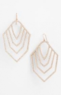 VINCE CAMUTO EARRINGS Rose Gold Chevron Large Hoops with Pave Encrusted Crystals VINCE CAMUTO EARRINGS Rose Gold Chevron Large Hoops with Pave Encrusted Crystals