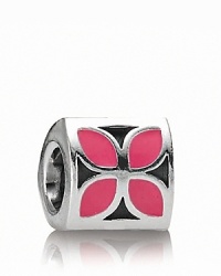A bold enamel flower motif steals the scene on this sterling silver PANDORA charm. A bold enamel flower motif steals the scene on this sterling silver PANDORA charm.