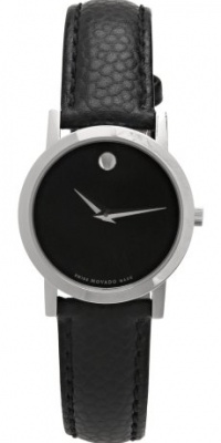 Movado Women's 606087 Museum Black Leather Strap Watch Movado Women's 606087 Museum Black Leather Strap Watch