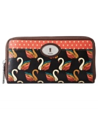 Fossil brings a fresh outlook to the everyday with this canvas clutch, featuring signature detailing and cool, carefree design. Ideally sized to slip inside a handbag, it boasts plenty of pockets and compartments for all the essentials. Fossil brings a fresh outlook to the everyday with this canvas clutch, featuring signature detailing and cool, carefree design. Ideally sized to slip inside a handbag, it boasts plenty of pockets and compartments for all the essentials.