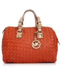 Luxe woven leather accented with subtle gold-tone hardware make this Grayson silhouette by MICHAEL Michael Kors an obvious choice. Its precisely organized interior includes plenty of compartments to make certain your essentials are carried with care. Luxe woven leather accented with subtle gold-tone hardware make this Grayson silhouette by MICHAEL Michael Kors an obvious choice. Its precisely organized interior includes plenty of compartments to make certain your essentials are carried with care.