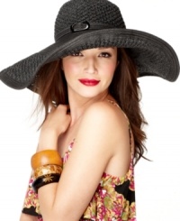 Grand fashion. With a packable design, this super floppy hat from Nine West folds up for easy on-the-go summer travels. Grand fashion. With a packable design, this super floppy hat from Nine West folds up for easy on-the-go summer travels.