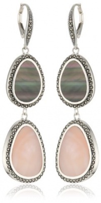 Judith Jack Kauai Sterling Silver, Marcasite and Mother of Pearl Double Drop Earrings Judith Jack Kauai Sterling Silver, Marcasite and Mother of Pearl Double Drop Earrings