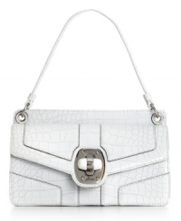 The perfect blend of poise and edge. Grab hold of this chic crocodile embossed flap bag by GUESS for a sleek way to stay stylish. The perfect blend of poise and edge. Grab hold of this chic crocodile embossed flap bag by GUESS for a sleek way to stay stylish.