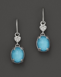 Lisa Nik Sterling Silver Ocean Oval Earrings with Diamonds Lisa Nik Sterling Silver Ocean Oval Earrings with Diamonds
