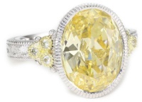 Judith Ripka Estate Oval Stone Estate Yellow Ring, Size 8 Judith Ripka Estate Oval Stone Estate Yellow Ring, Size 8