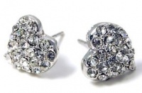 Adorable Crystal Embellished Mini Heart Stud 3/8 Stud Earrings Adorable Crystal Embellished Mini Heart Stud 3/8 Stud Earrings