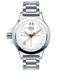 The perfect union of style and function, the Fusion watch collection from esQ Movado leaves no detail untouched. Includes interchangeable white leather and silicone strap. The perfect union of style and function, the Fusion watch collection from esQ Movado leaves no detail untouched. Includes interchangeable white leather and silicone strap.