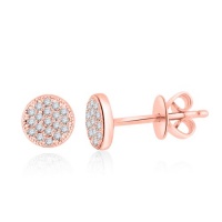 14k,rose Gold Round Cluster Diamond Studs 14k,rose Gold Round Cluster Diamond Studs